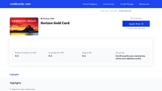 Horizon Gold Card - Apply Online - Credit Cards