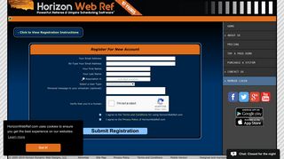 HorizonWebRef.com - New User Registration