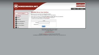 Magic Mail Server: Login Page - HorizonView.net