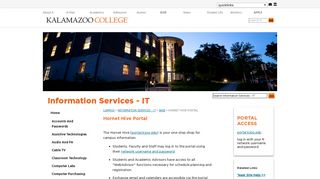 Information Services - IT: Hornet Hive Portal. Kalamazoo College