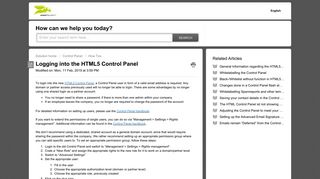 Logging into the HTML5 Control Panel : Hornetsecurity