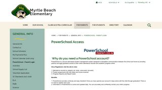 General Info / PowerSchool - Parent Login - Horry County Schools