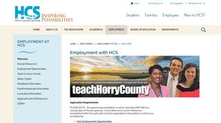 Employment at HCS / Welcome - Horry County Schools