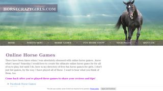 Awesome Online Horse Games - Horse Crazy Girls