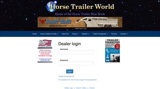 Dealer Login - Horse Trailer World