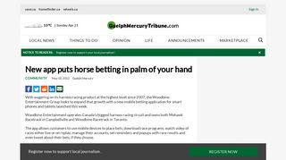 New app puts horse betting in palm of your hand | GuelphMercury.com