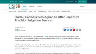 Hortau Partners with Agrian to Offer Expansive Precision Irrigation ...