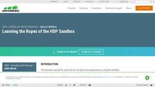 Learning the Ropes of the HDP Sandbox - Hortonworks