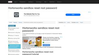 Hortonworks sandbox reset root password - RoseIndia