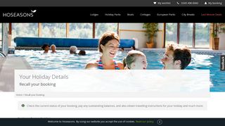 Pay balance and view your booking | Hoseasons
