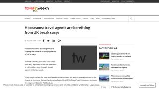 Hoseasons: travel agents are benefiting from UK break surge | Travel ...