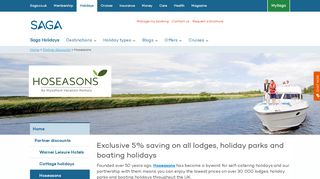 Hoseasons | Partner Discounts | Saga Holidays