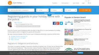Registering guests in your holiday home with the police - Spain Holiday