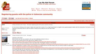Lay My Hat :: View topic - Registering guests with the police in ...