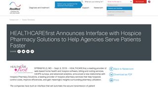 HEALTHCAREfirst Announces Interface with Hospice Pharmacy ...