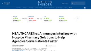 HEALTHCAREfirst Announces Interface with Hospice Pharmacy ...