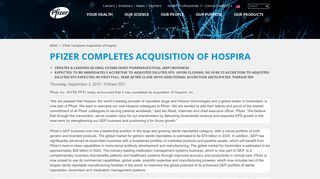 Pfizer Completes Acquisition of Hospira | Pfizer: One of the world's ...