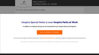 by Email or Login - Hospira Perks at Work