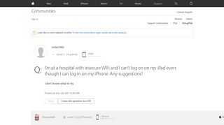 I'm at a hospital with insecure WiFi and … - Apple Community ...