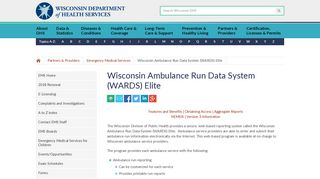 Wisconsin Ambulance Run Data System (WARDS) Elite | Wisconsin ...