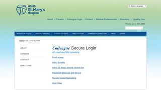 HSHS St. Mary's Hospital | Colleague Secure Login