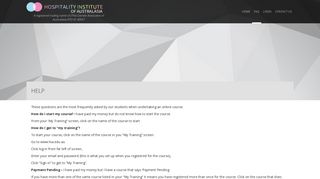 FAQ - Hospitality Institute of Australasia