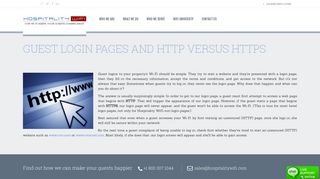 Guest login pages and HTTP versus HTTPS | Hospitality WiFi