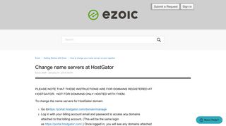 Change name servers at HostGator – Ezoic