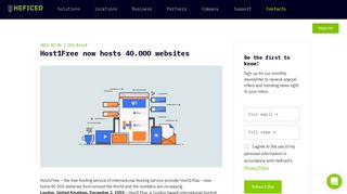 Host1Free now hosts 40.000 websites - Host1Plus Blog