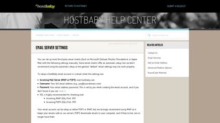 Email Server Settings – HostBaby Help Center
