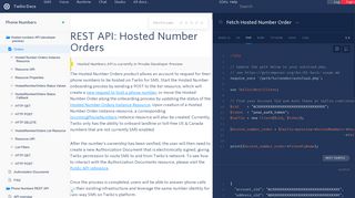 REST API: Hosted Numbers Orders - Twilio