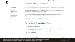 Host Your Own Signup Forms - MailChimp