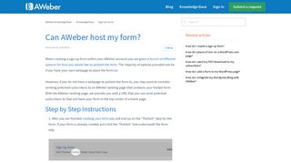Can AWeber host my form? – AWeber Knowledge Base