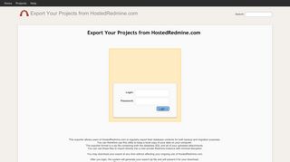Free Redmine Hosting :: Export Your Projects - Hosted Redmine