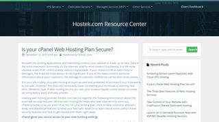 Is your cPanel Web Hosting Plan Secure? | Hostek.com Resource ...