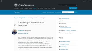Cannot log in to admin url on hostgator | WordPress.org