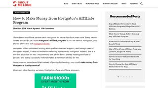 How to Make Money from Hostgator Affiliate Program - ShoutMeLoud