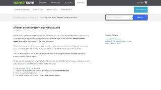 cPanel error: Session cookies invalid - cPanel - Hosting FAQs ...