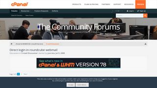 Direct login in roundcube webmail | cPanel Forums