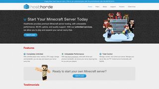 HostHorde: Unlimited Minecraft Server Hosting