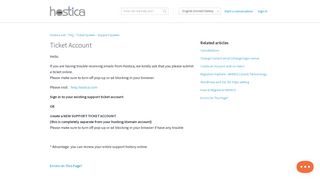 Ticket Account - Hostica - Hostica.net
