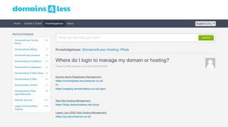 Where do I login to manage my domain or hosting? - Powered by ...