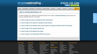 Web hosting secure customer login | simplewebhosting.co.uk