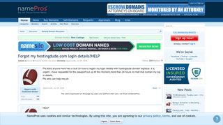 Forgot my hostingdude.com login details?HELP - NamePros