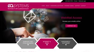 WebMail access for emails hosted by us | EQ Systems