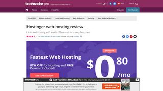 Hostinger web hosting review | TechRadar