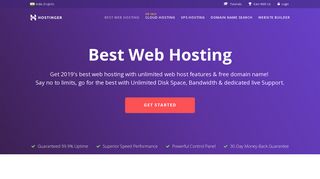 2018 Best Web Hosting in India & Free Domain Name - Hostinger