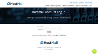 Account Login | Business Email Hosting | HostMail