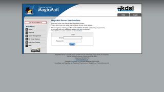 Magic Mail Server: Login Page - MagicMail Mail Server - KDSI