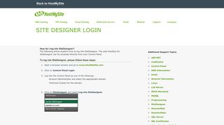 Hostmysite.com :: How do I log into SiteDesigner?